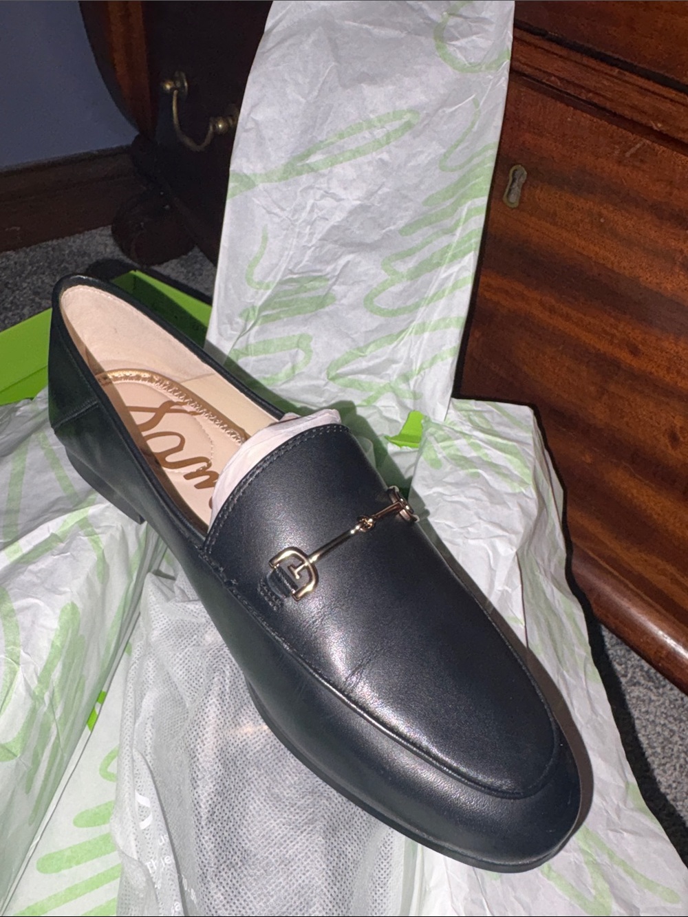 Ladies - new Sam Edelman black leather loafers - Picture 5 of 9
